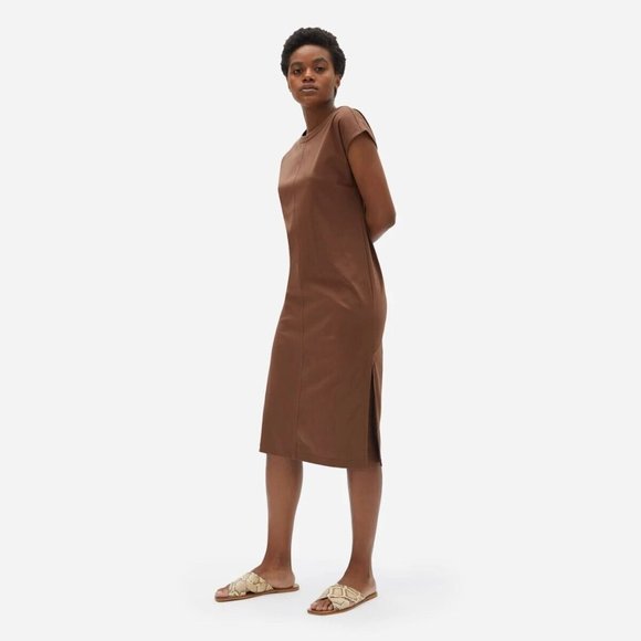 Everlane Dresses & Skirts - Everlane Women's Luxe Cotton Side-Slit Tee Dress Chocolate Size XS